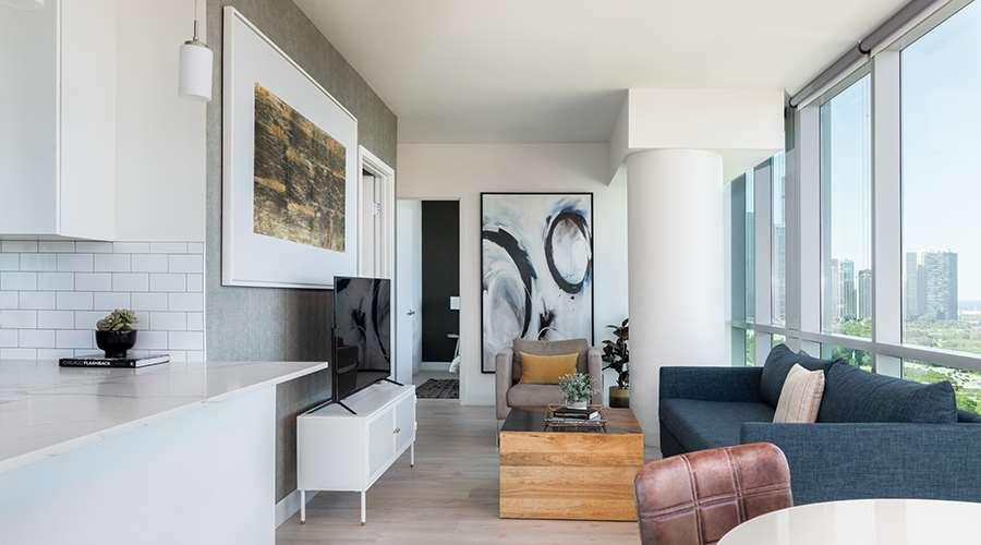 Aparthotel Sentral Michigan Avenue Chicago Zimmer foto Interior of a typical apartment