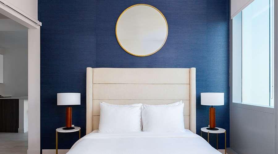 Aparthotel Sentral Michigan Avenue Chicago Zimmer foto A bedroom at the Hotel Zags